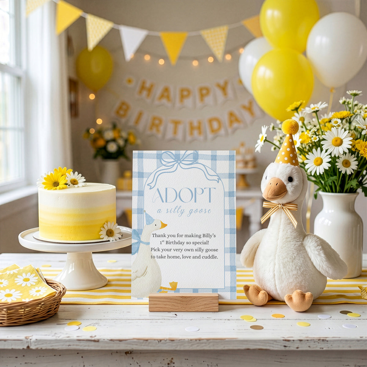 Adopt a Goose Sign, One Silly Goose Birthday