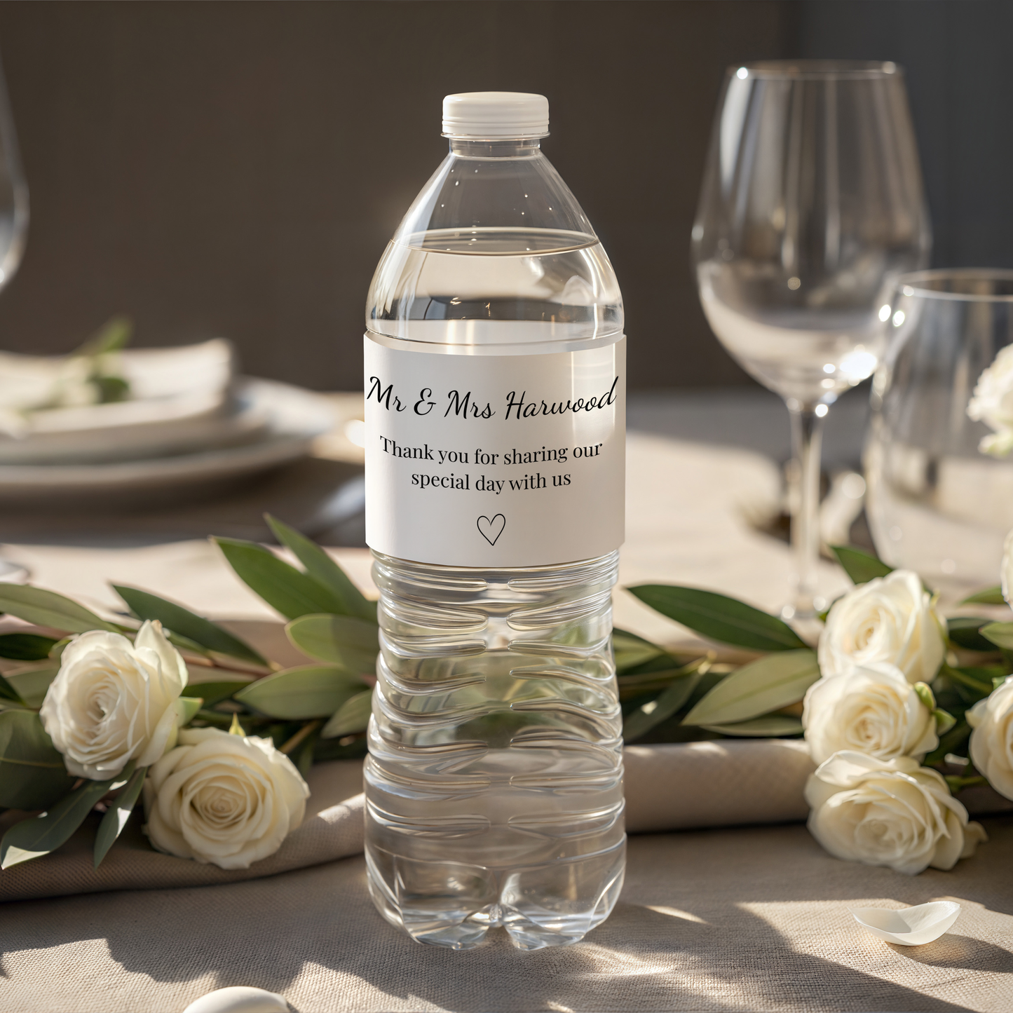 Personalised Wedding Water Bottle Labels