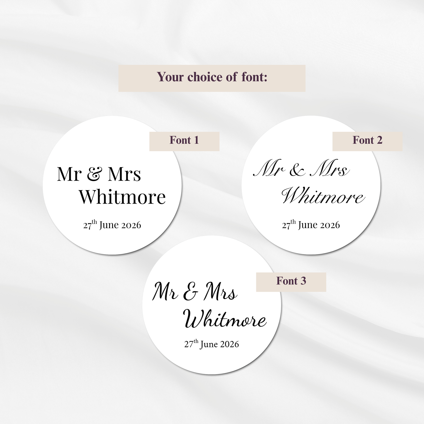 Classic Wedding Drinks Tags, Glass Topper
