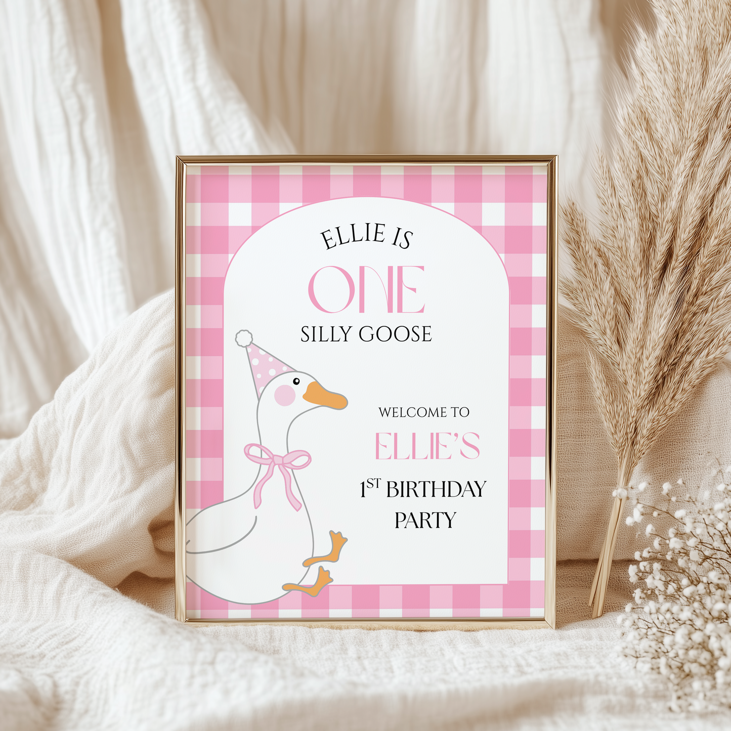 One Silly Goose Birthday Welcome Sign