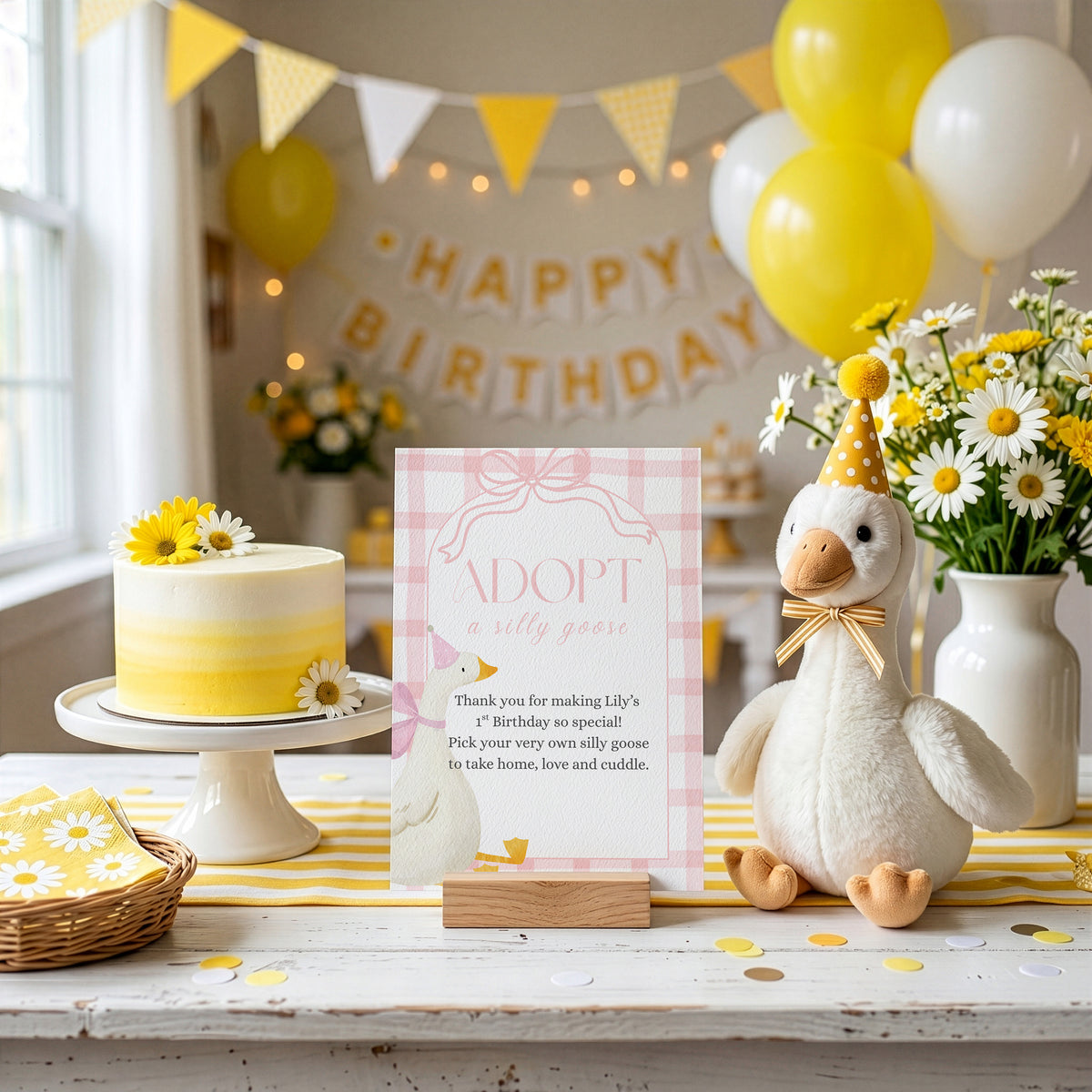 Adopt a Goose Sign, One Silly Goose Birthday