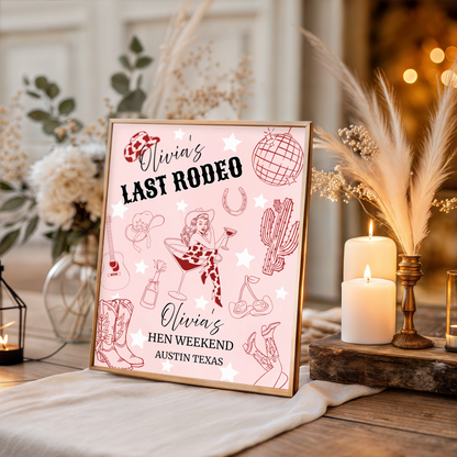 Last Rodeo Hen-do Welcome Sign