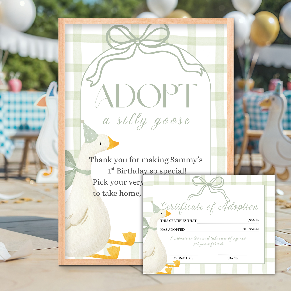 Silly Goose Adoption Certificate