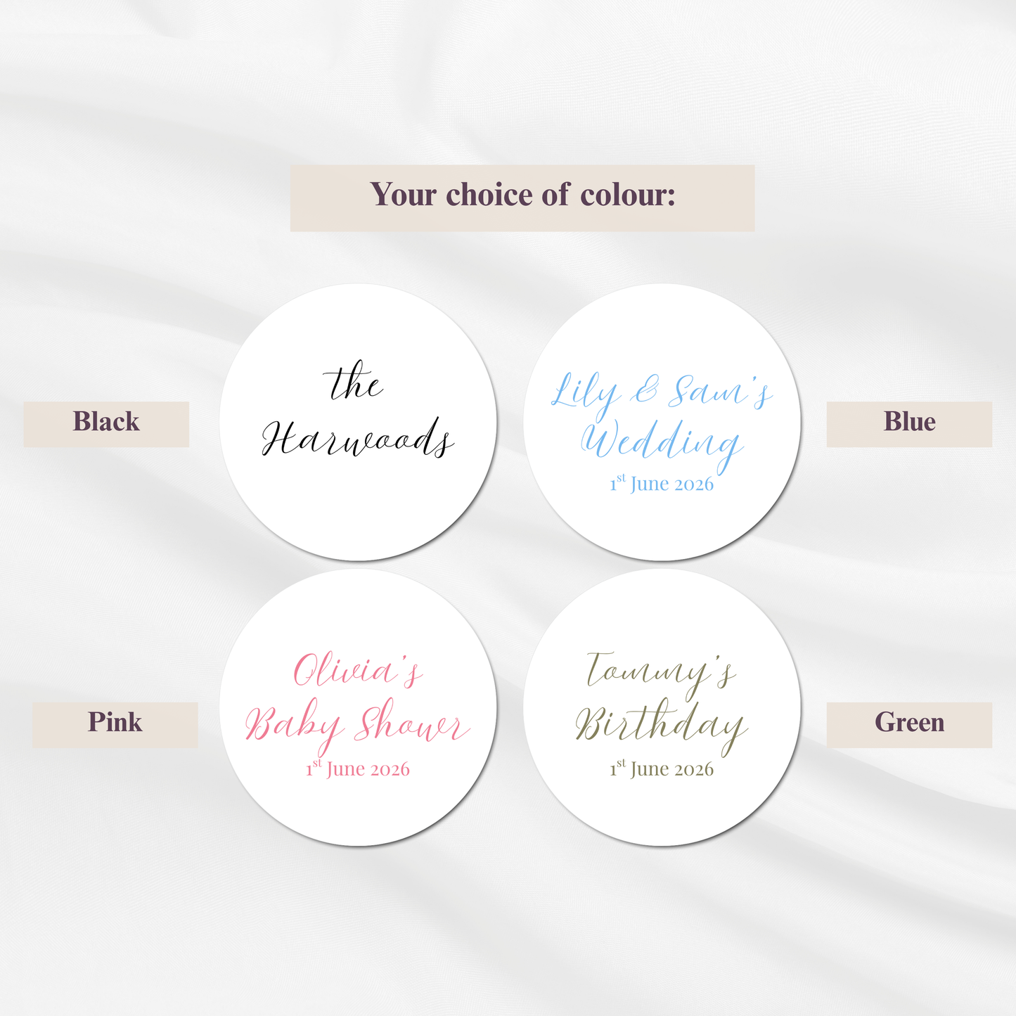 The Luxe Signature Drinks Tags, Glass Topper - Any Text, Any Occasion