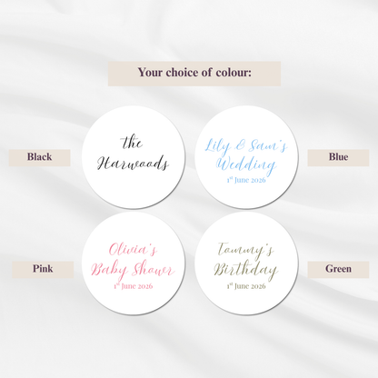 The Luxe Signature Drinks Tags, Glass Topper - Any Text, Any Occasion