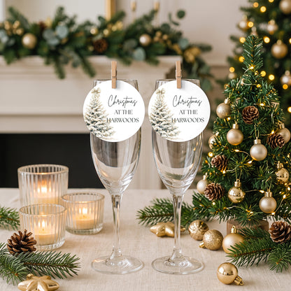 Christmas Drinks Tags, Glass Topper