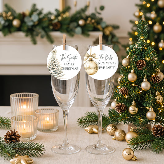 Christmas Drinks Tags, Glass Topper