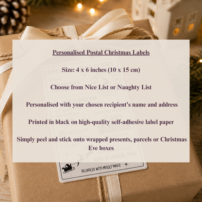 Pack of Personalised North Pole Delivery Labels