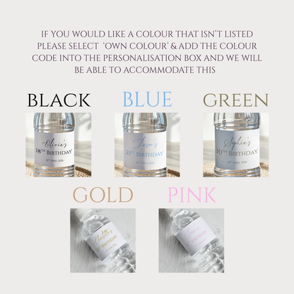 Personalised Water Bottle Labels - Any Occasion or Text