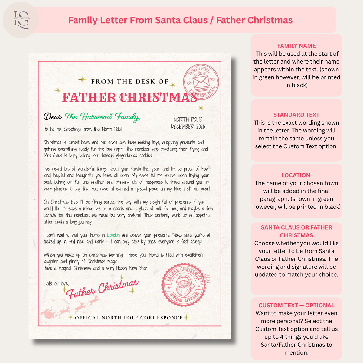 Personalised Letter & Nice List Certificate From Santa Claus