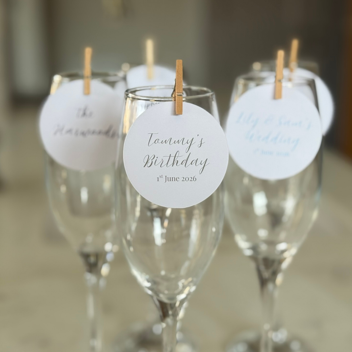 The Luxe Signature Drinks Tags, Glass Topper - Any Text, Any Occasion