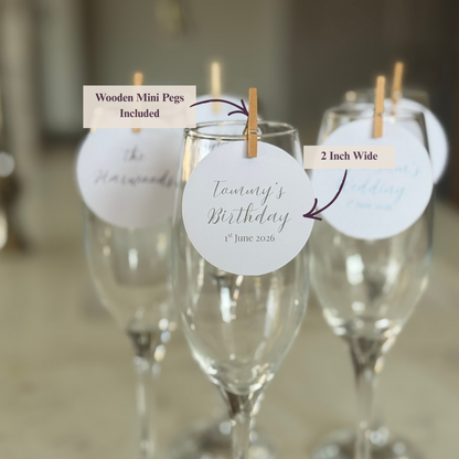 The Luxe Signature Drinks Tags, Glass Topper - Any Text, Any Occasion