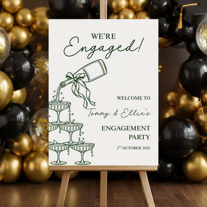 Engagement Party Welcome Sign – Champagne Tower