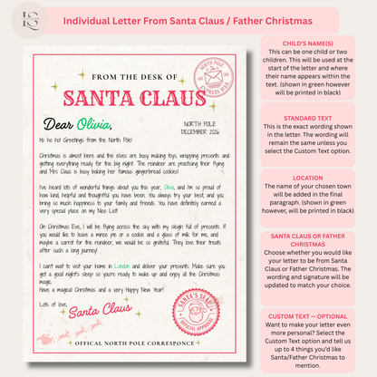 Personalised Letter & Nice List Certificate From Santa Claus