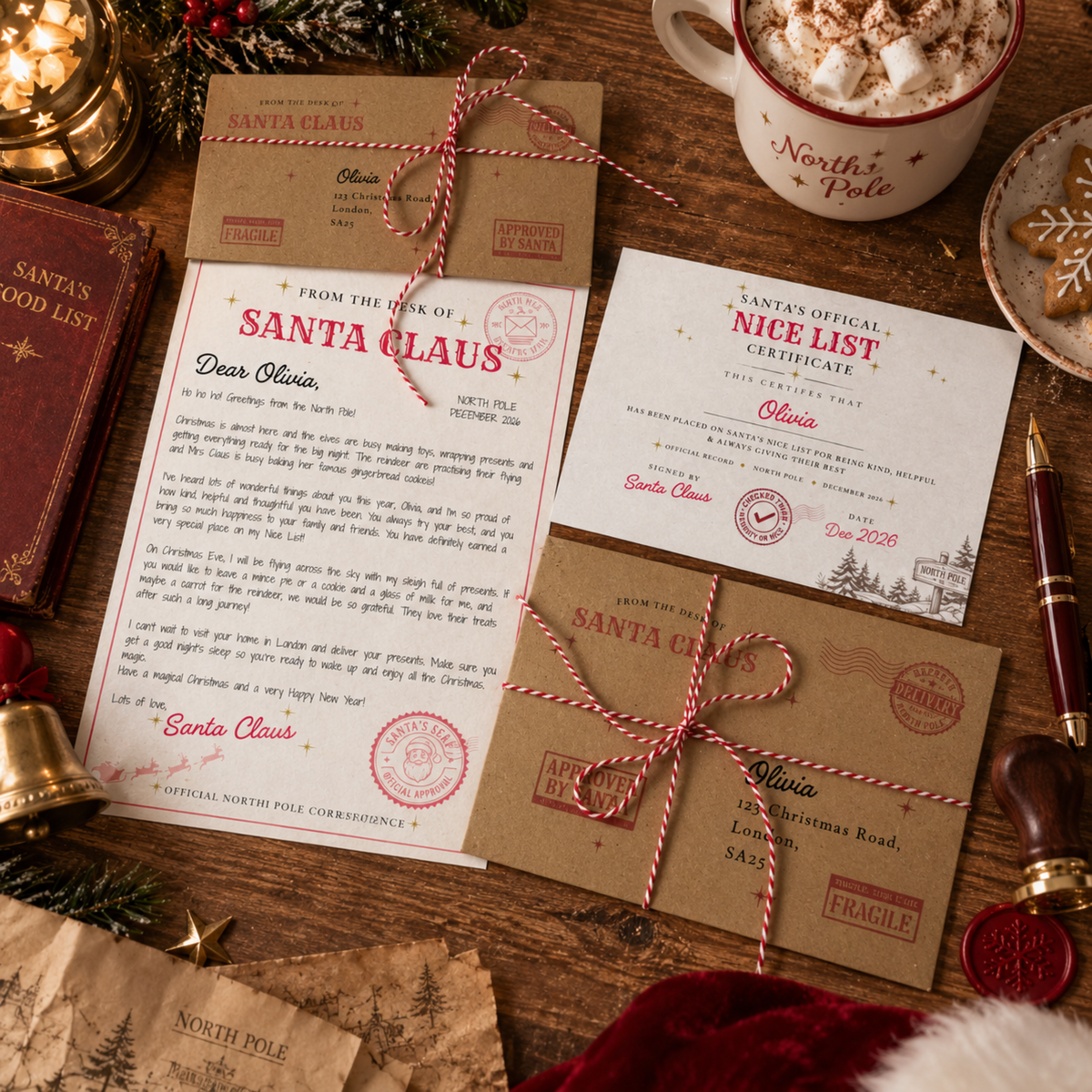 Personalised Letter & Nice List Certificate From Santa Claus