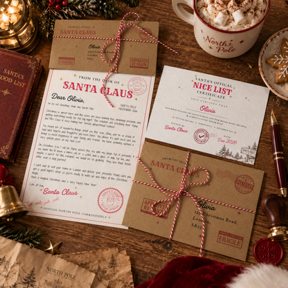 Personalised Letter & Nice List Certificate From Santa Claus