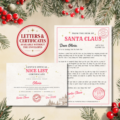 Personalised Letter & Nice List Certificate From Santa Claus