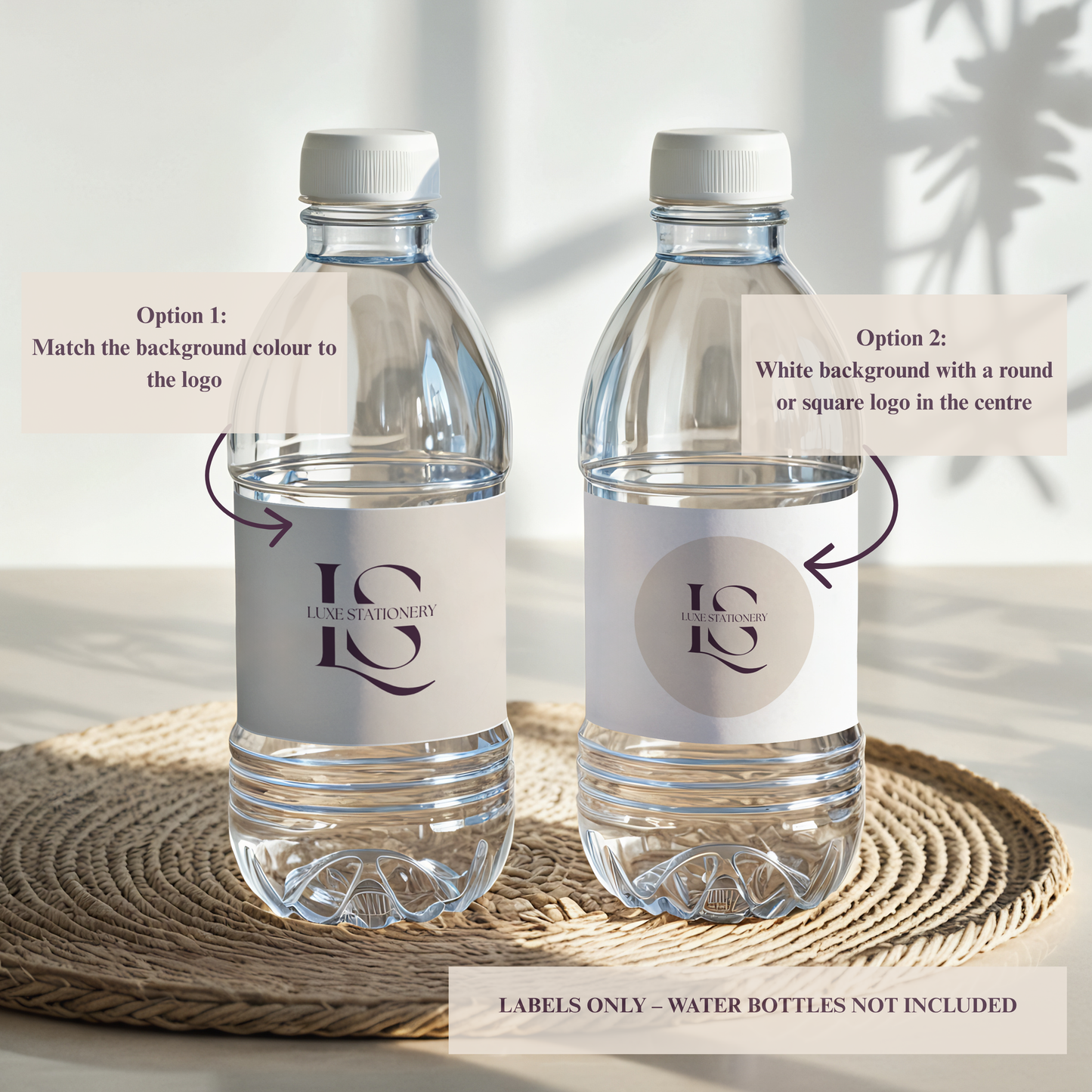 Branded Water Bottle Labels - Custom Logo