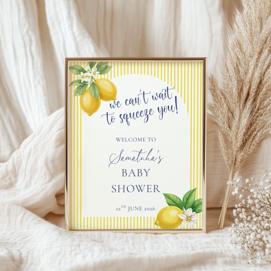 We Cant Wait To Squeeze You Baby Shower Welcome Sign