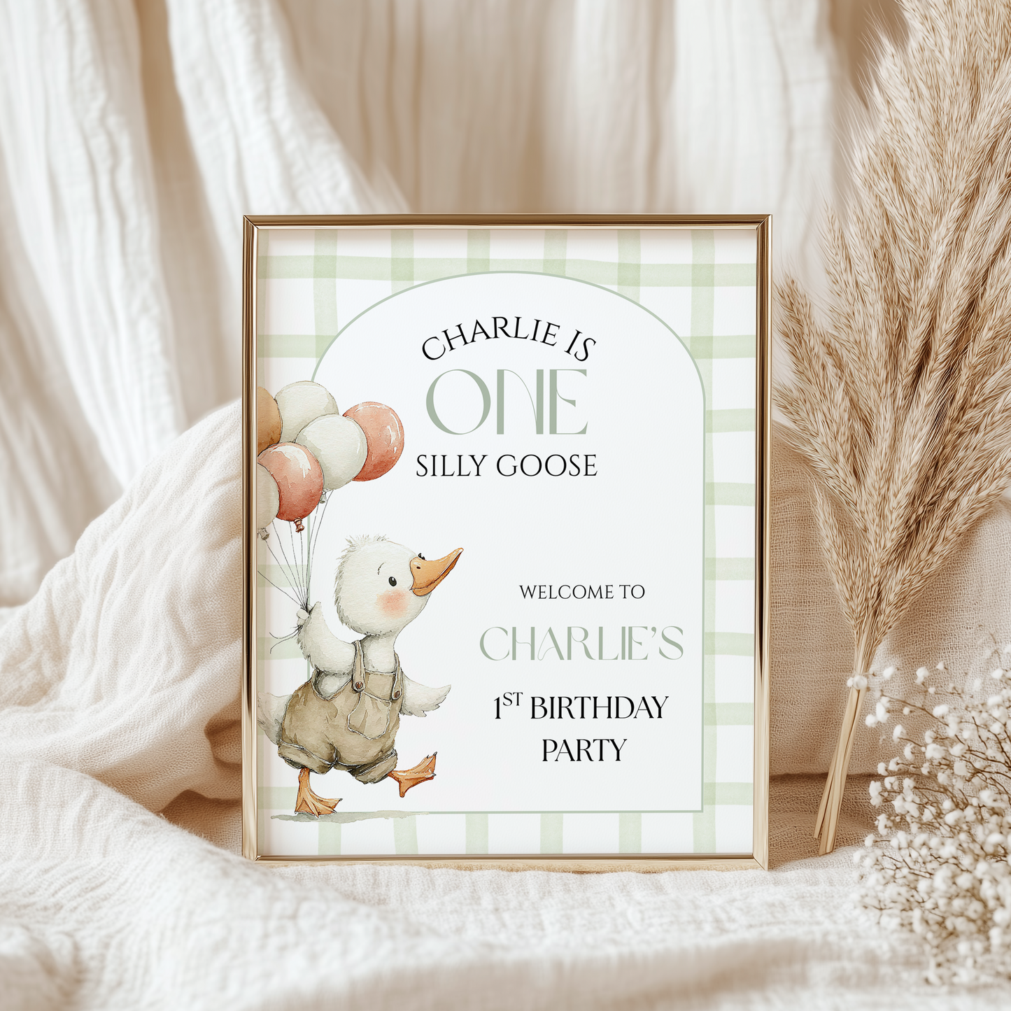 One Silly Goose Birthday Welcome Sign