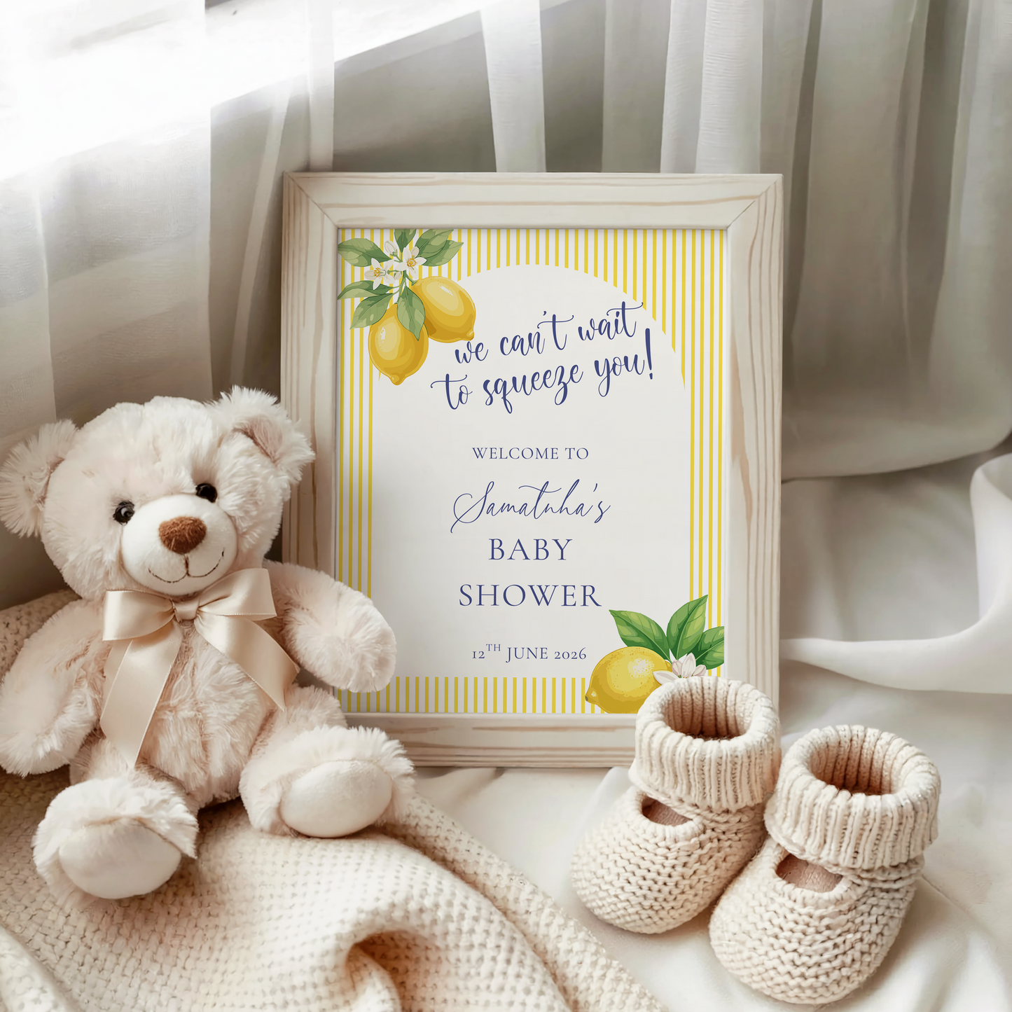 We Cant Wait To Squeeze You Baby Shower Welcome Sign