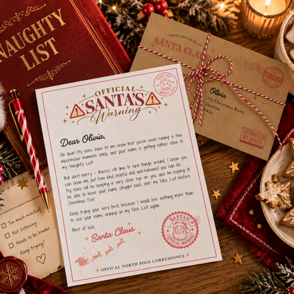 Santa’s Official Naughty List Warning Letter Set