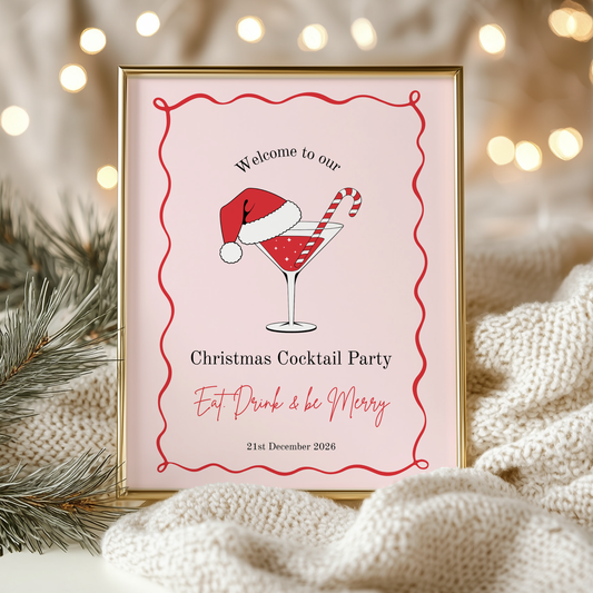 Christmas Cocktail Party Welcome Sign