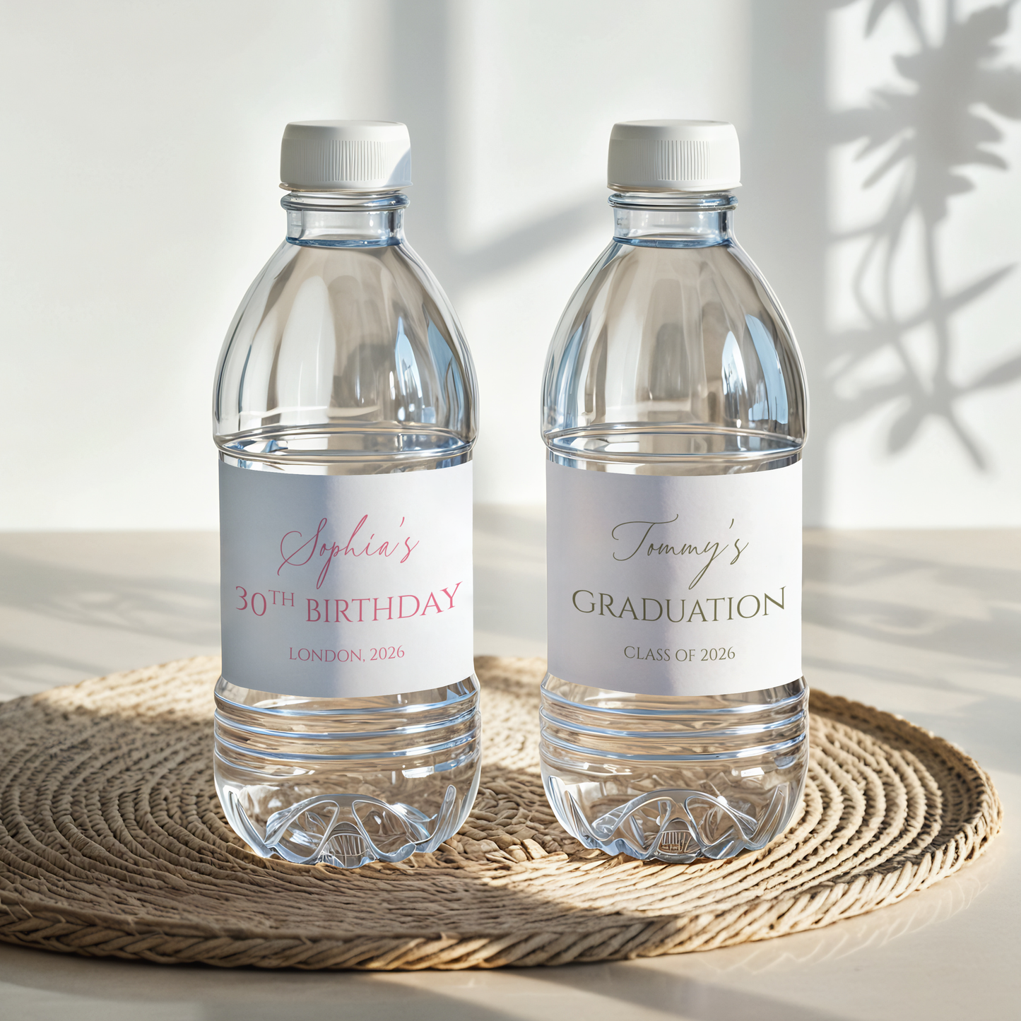 Personalised Water Bottle Labels - Any Occasion or Text