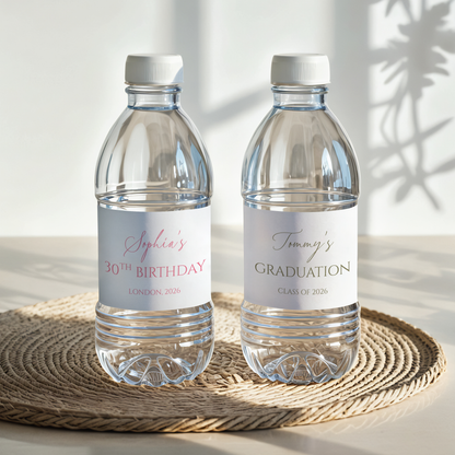 Personalised Water Bottle Labels - Any Occasion or Text