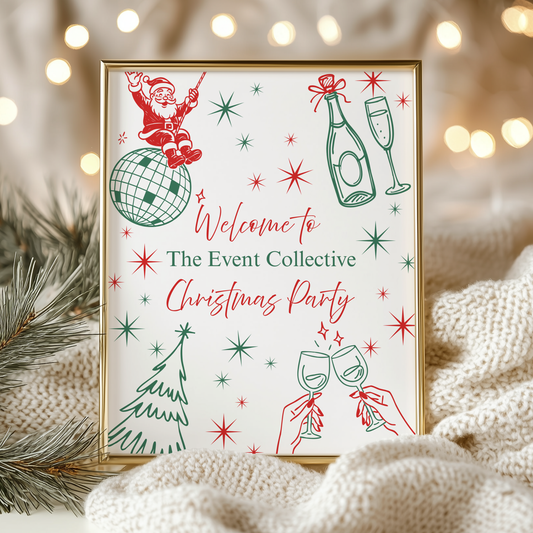 Doddle Christmas Party Welcome Sign