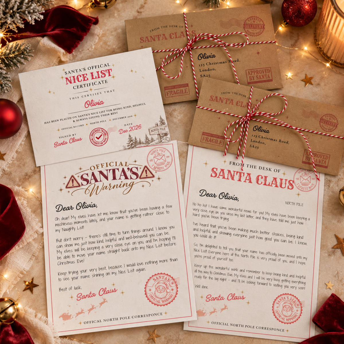 Santa’s Official Naughty List Warning Letter Set