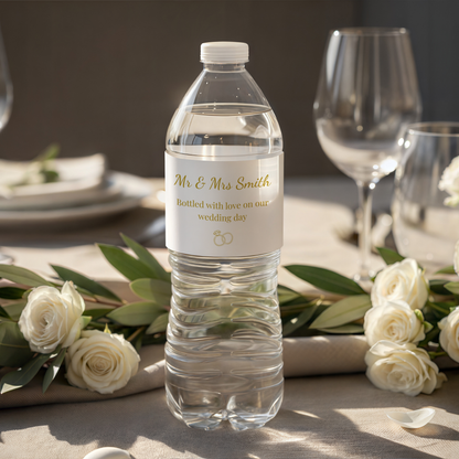 Personalised Wedding Water Bottle Labels