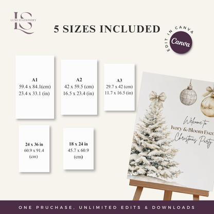 Christmas Party Welcome Sign - Digital Download
