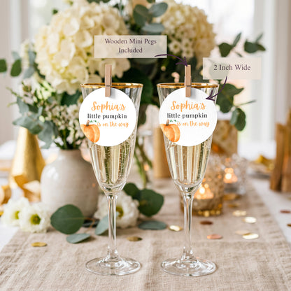 A Little Pumpkin Is On The Way Drinks Tags, Glass Topper