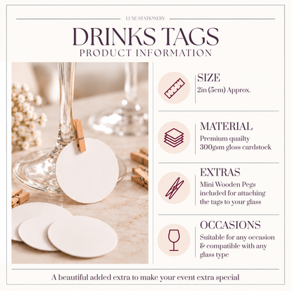 Disco Ball Birthday Drinks Tags, Glass Topper