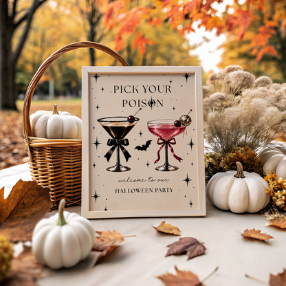 Pick Your Poison Halloween Party Welcome Sign