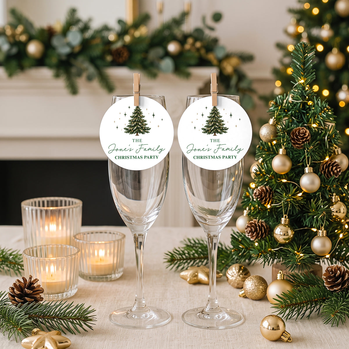 Christmas Tree Champagne Glass Topper