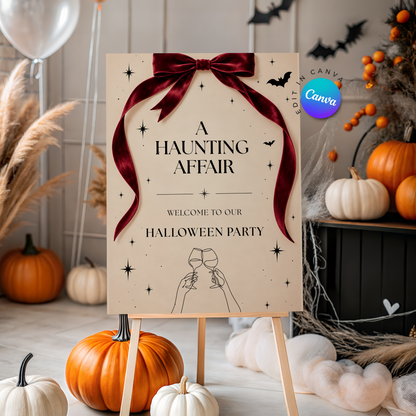 Adult Halloween Party Welcome Sign - Digital Download