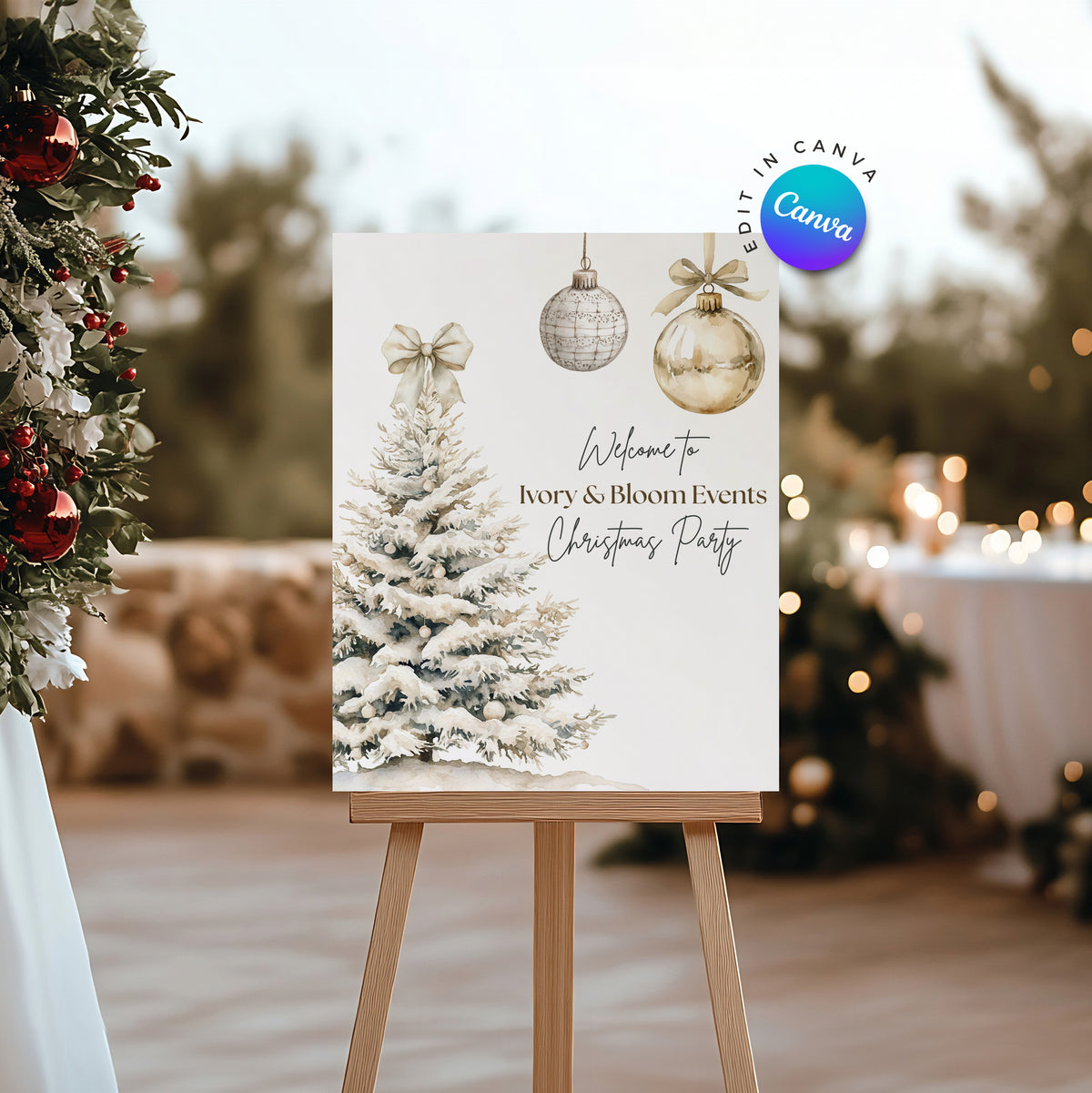 Christmas Party Welcome Sign - Digital Download